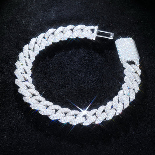 925S & VVS Moisanite 10 mm Bracelet cubain