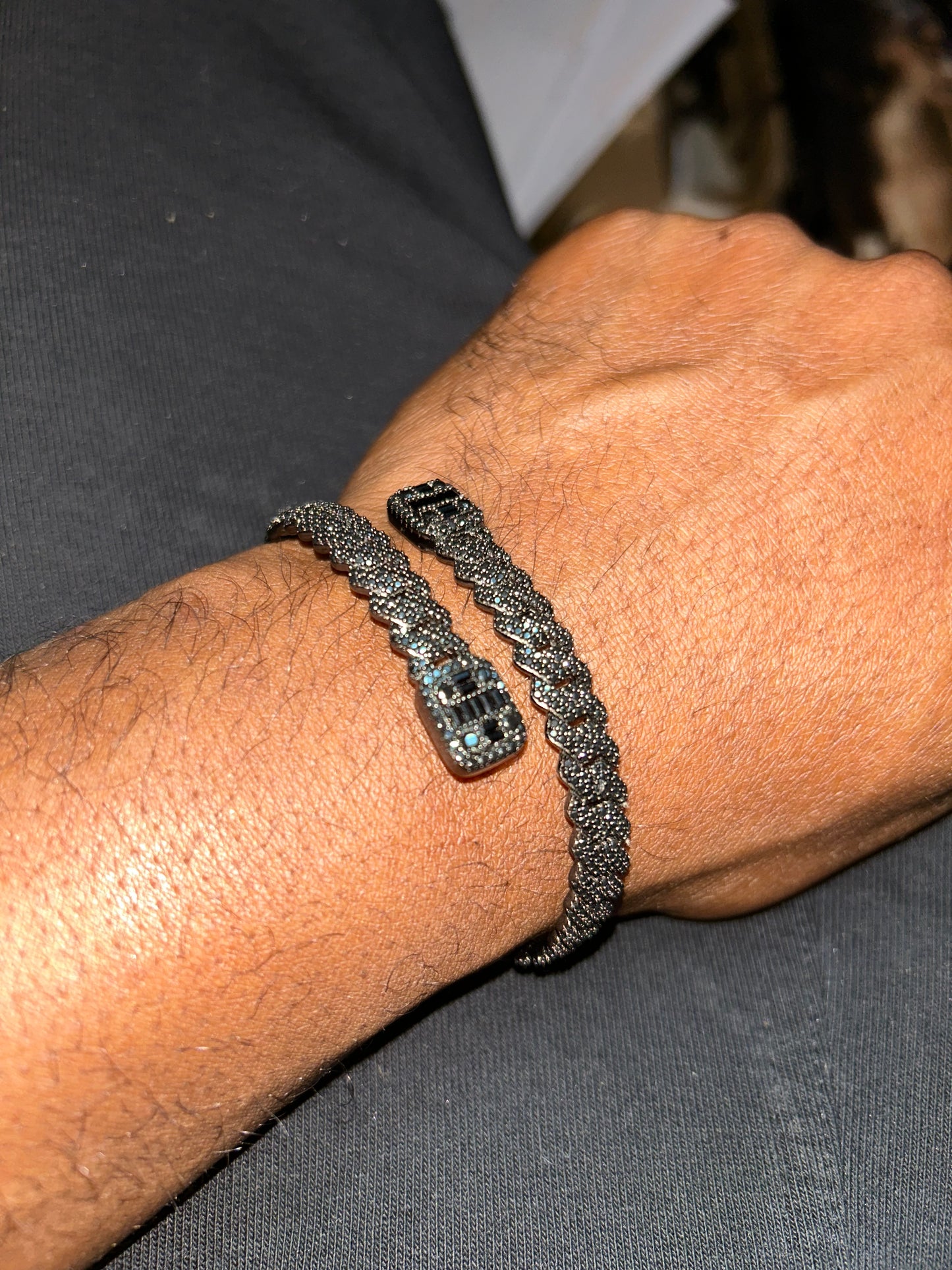 Exclusive Black Ice Cuban Bangle