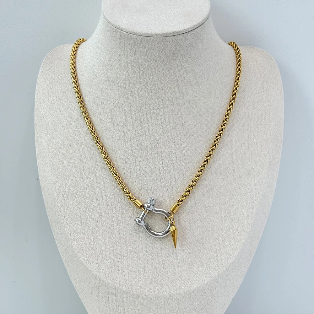 Horseshoe necklace, Snake Necklace , Evil Eye necklace