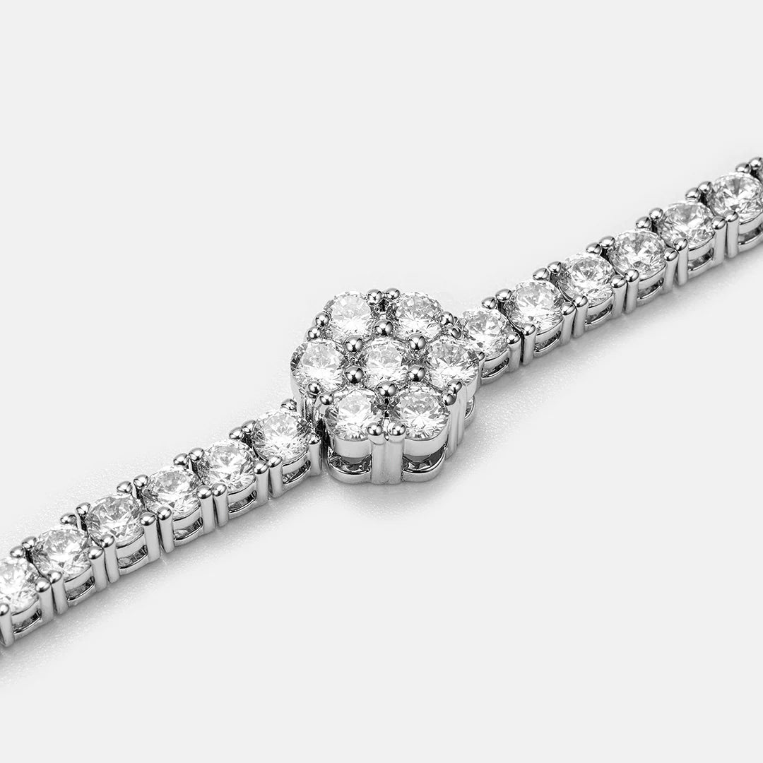 S925 Moissanite cluster zeshoekige tennisarmband