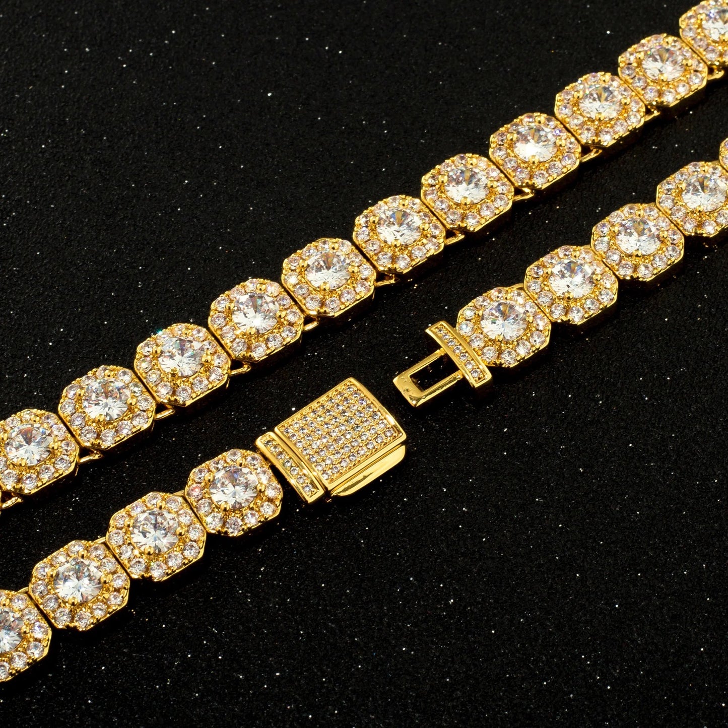 10MM Diamond Cluster tennis chain