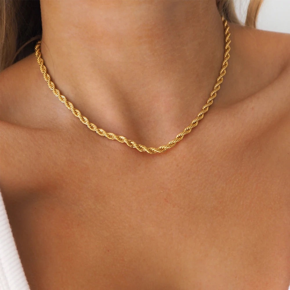 Layered Rope chain, Pearl necklace, snake chain.