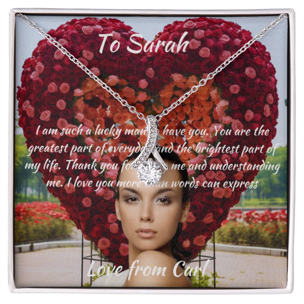 Customisable Valentines Day Message Card & Necklace