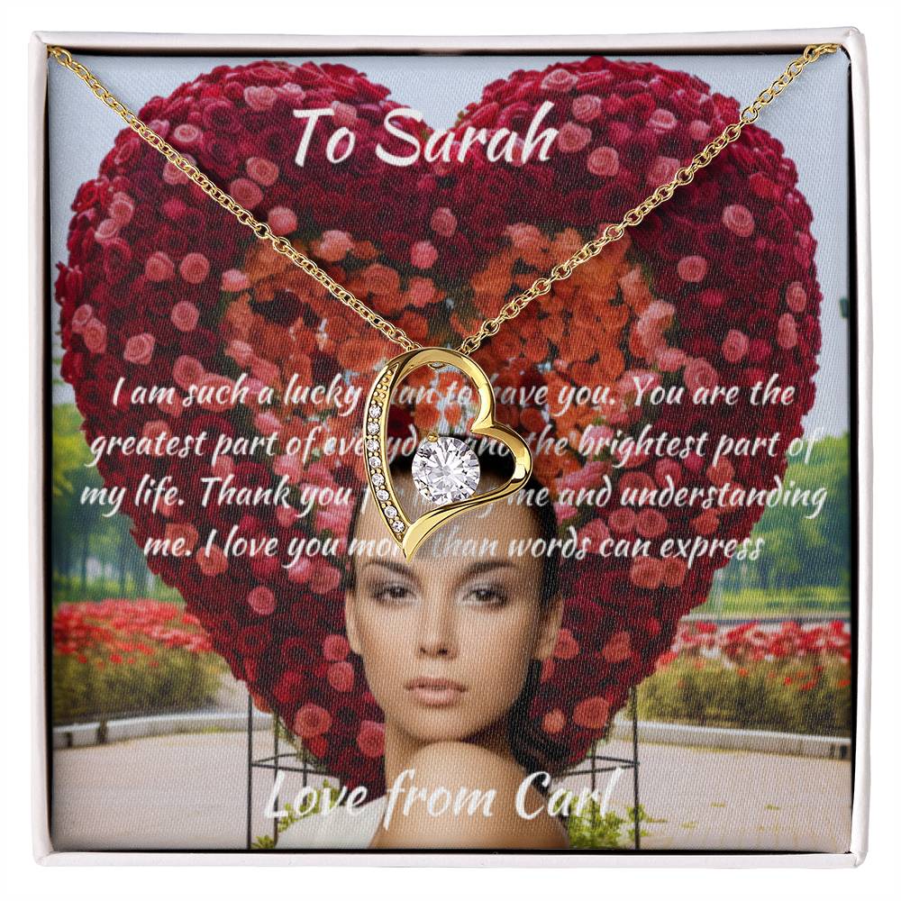 Customisable Valentines Day Message Card & Necklace