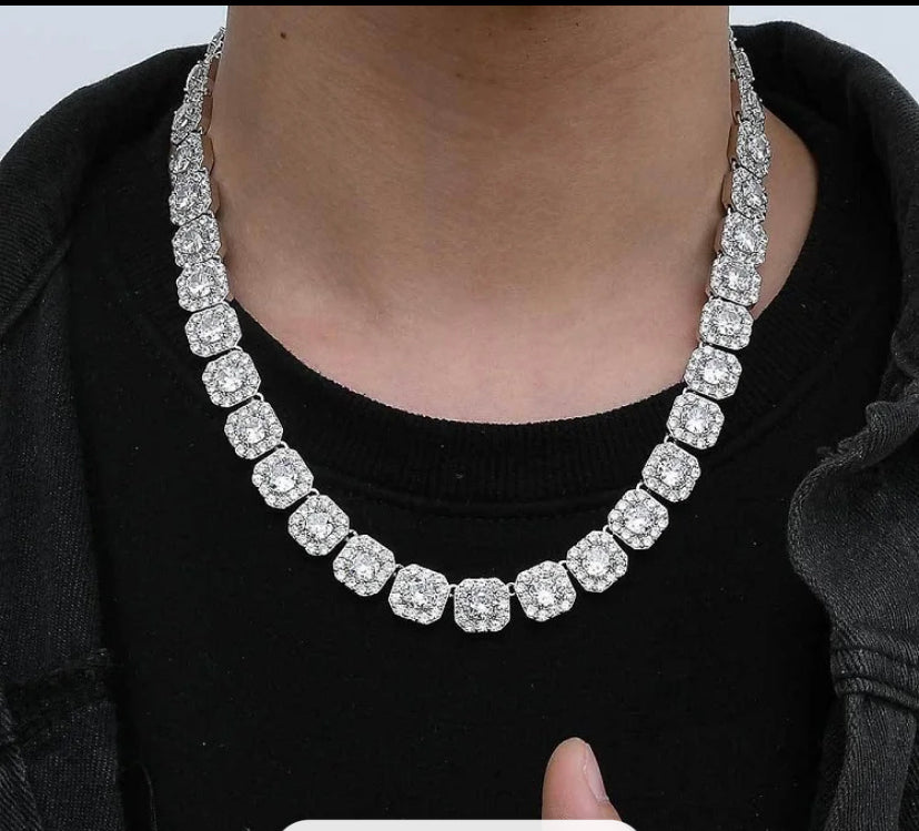 10MM Diamond Cluster tennis chain