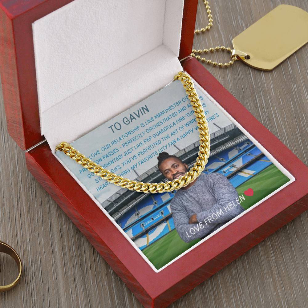 Custom Valentines Message Card & Cuban Necklace