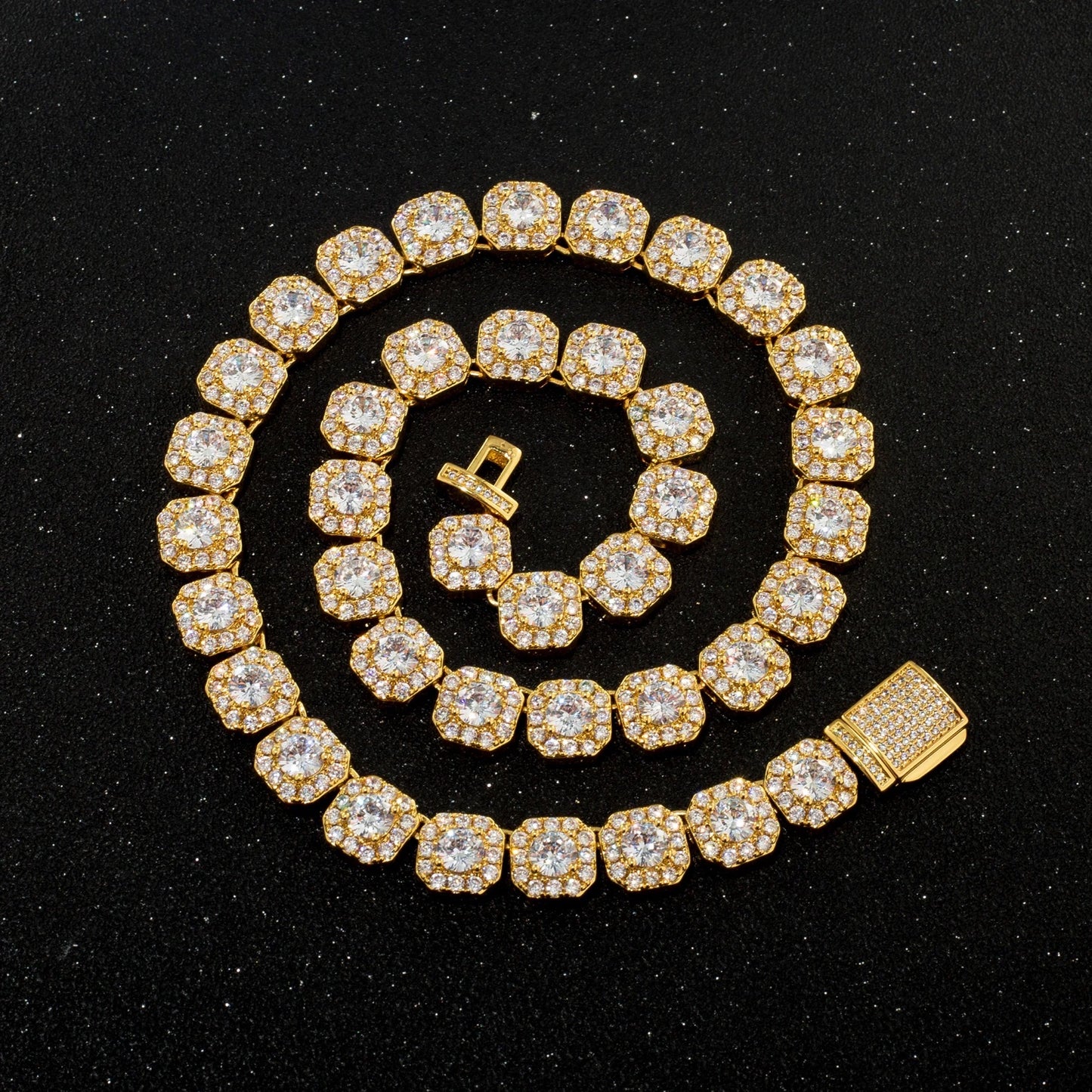 10MM Diamond Cluster tennis chain