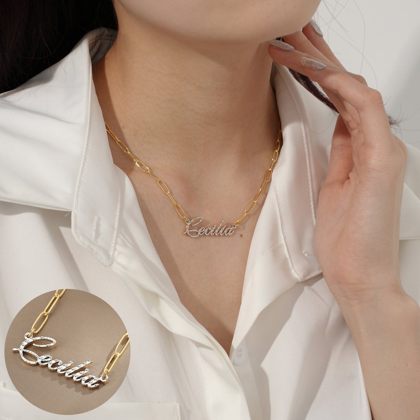 Custom Name Paperclip Necklace