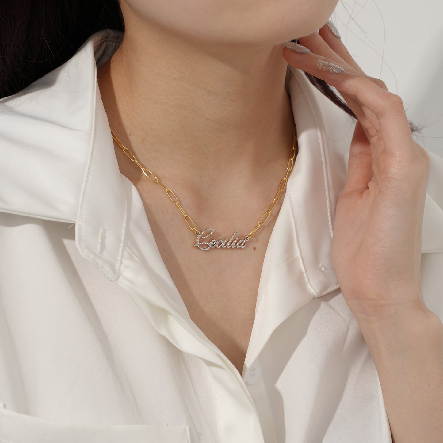 Custom Name Paperclip Necklace