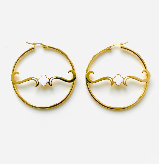 Hoop Clover Earrings