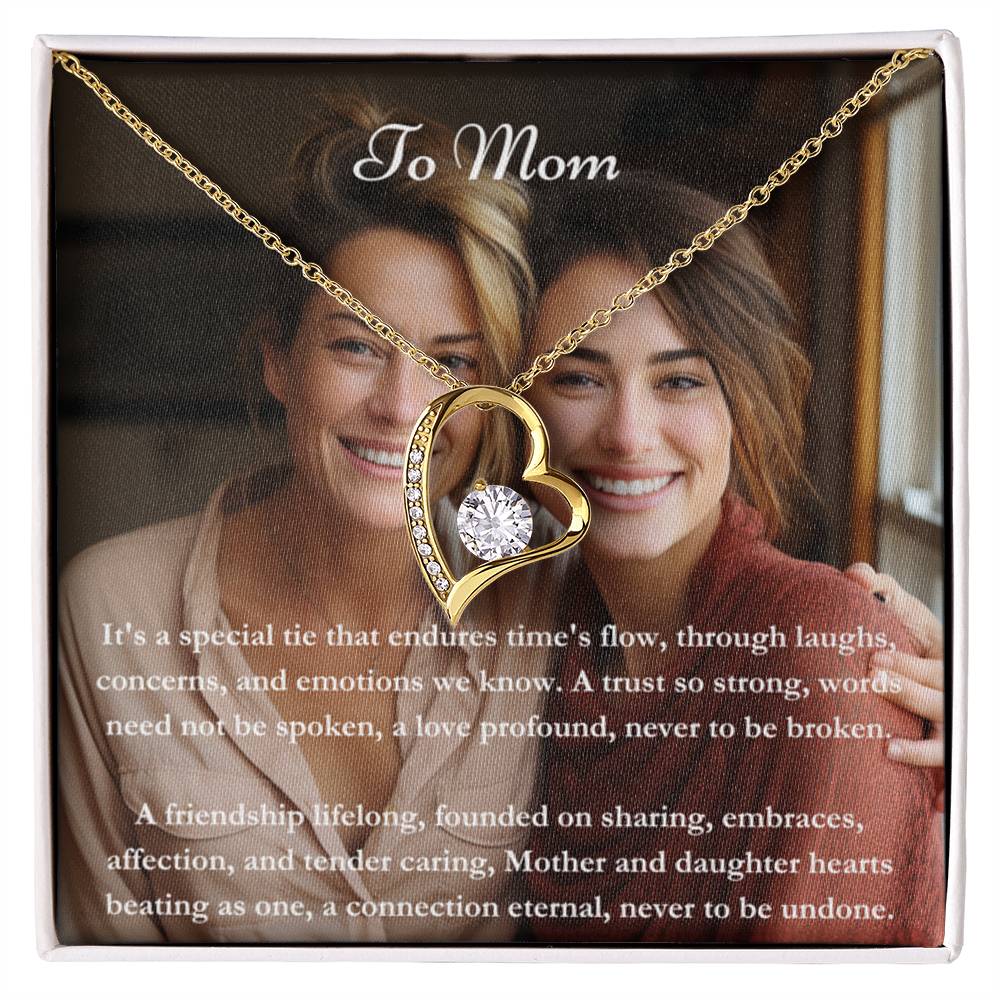 Exclusieve gepersonaliseerde Mom & Daughter Message Card & Knot -ketting