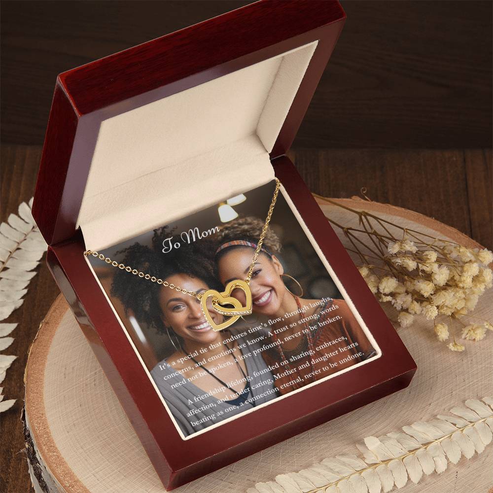 Exclusieve gepersonaliseerde Mom & Daughter Message Card & Knot -ketting