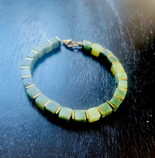 Exclusive Jade Handmade Cube Bracelet 6MM.