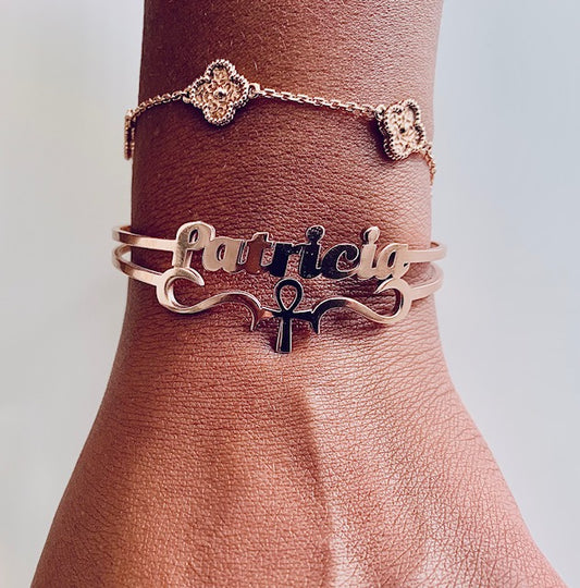 Nome personalizado exclusivo ANKH Bangle