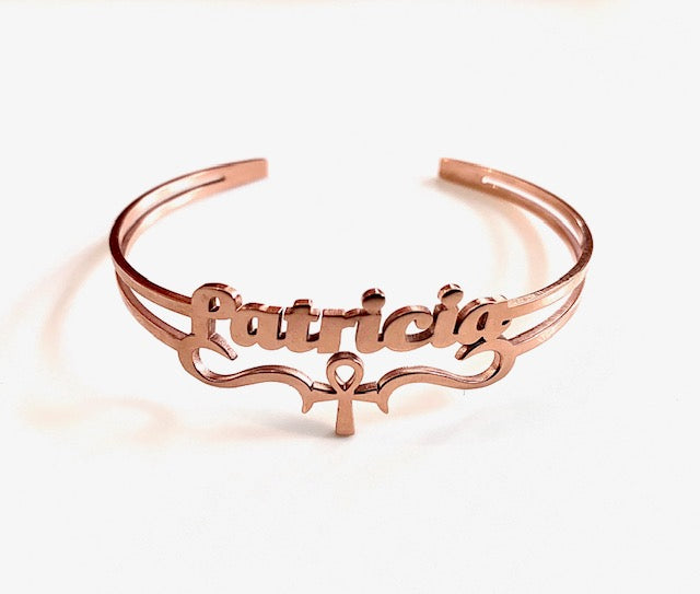 Nome personalizado exclusivo ANKH Bangle