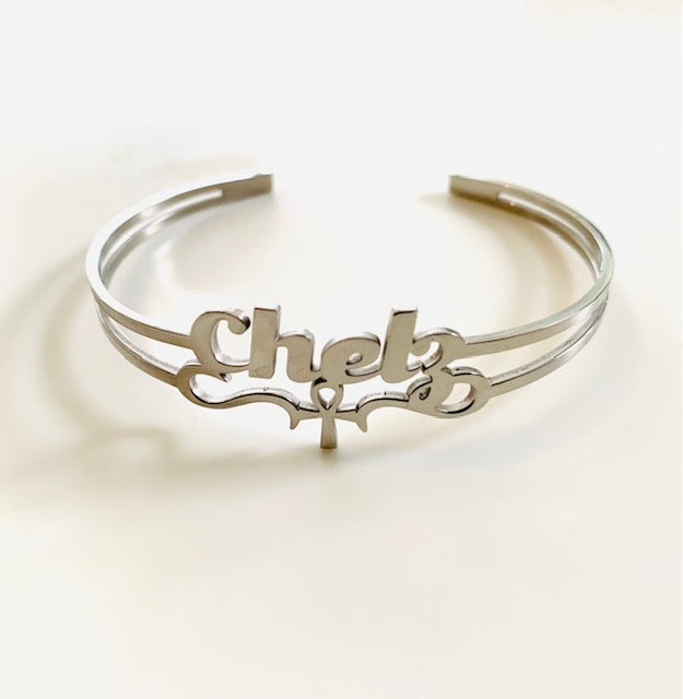 Nome personalizado exclusivo ANKH Bangle