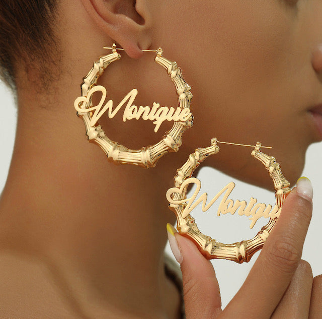 Boucles d'oreilles en bambou personnalisées