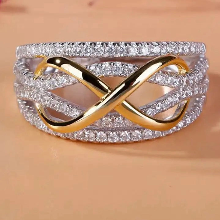 Exquis Infinity Love Ring Two Tone Ring