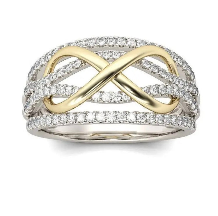 Exquisite Infinity Love Two Tone Ring