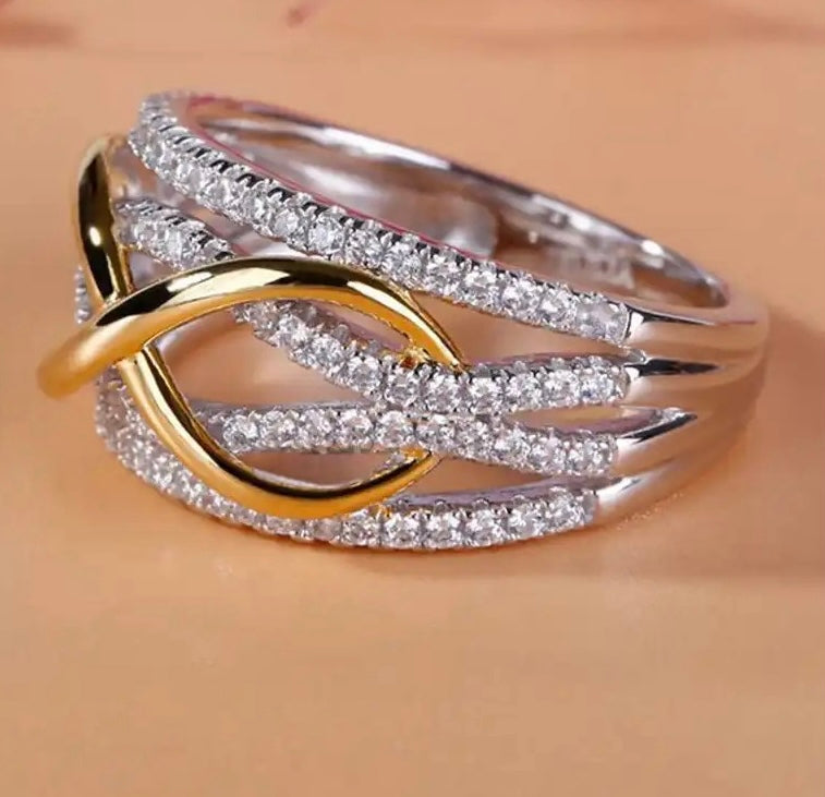 Exquisite Infinity Love Two Tone Ring