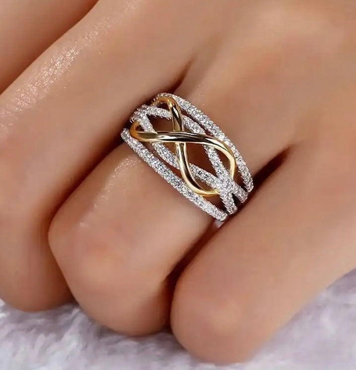 Exquise Infinity Love Two Tone Ring