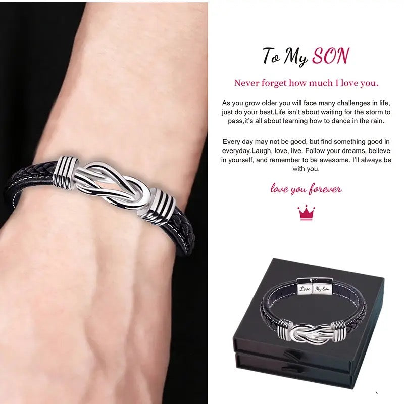 Braided Leather Knot Bracelet