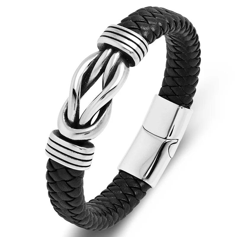 Brazalete de cuero trenzado