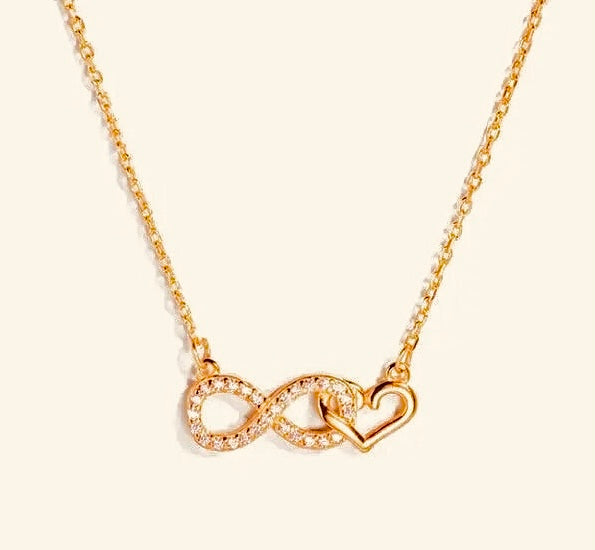 Infinity Heart Necklace with Heartfelt Message Card