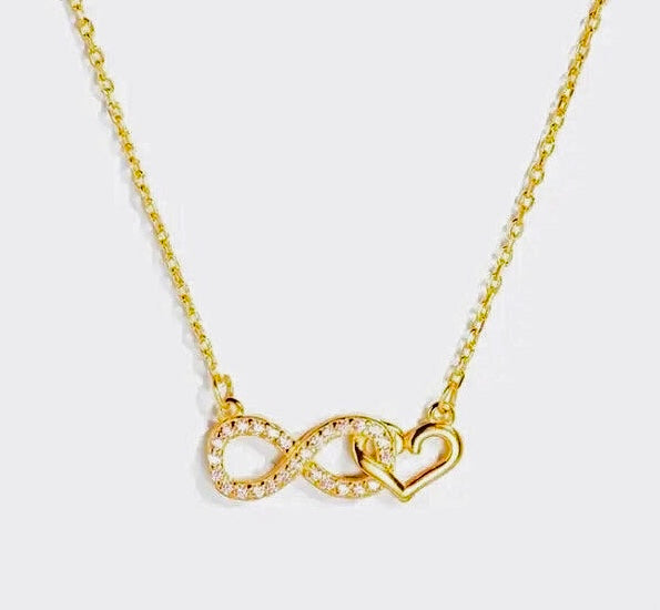 Collier Infinity Heart avec carte de message sincère