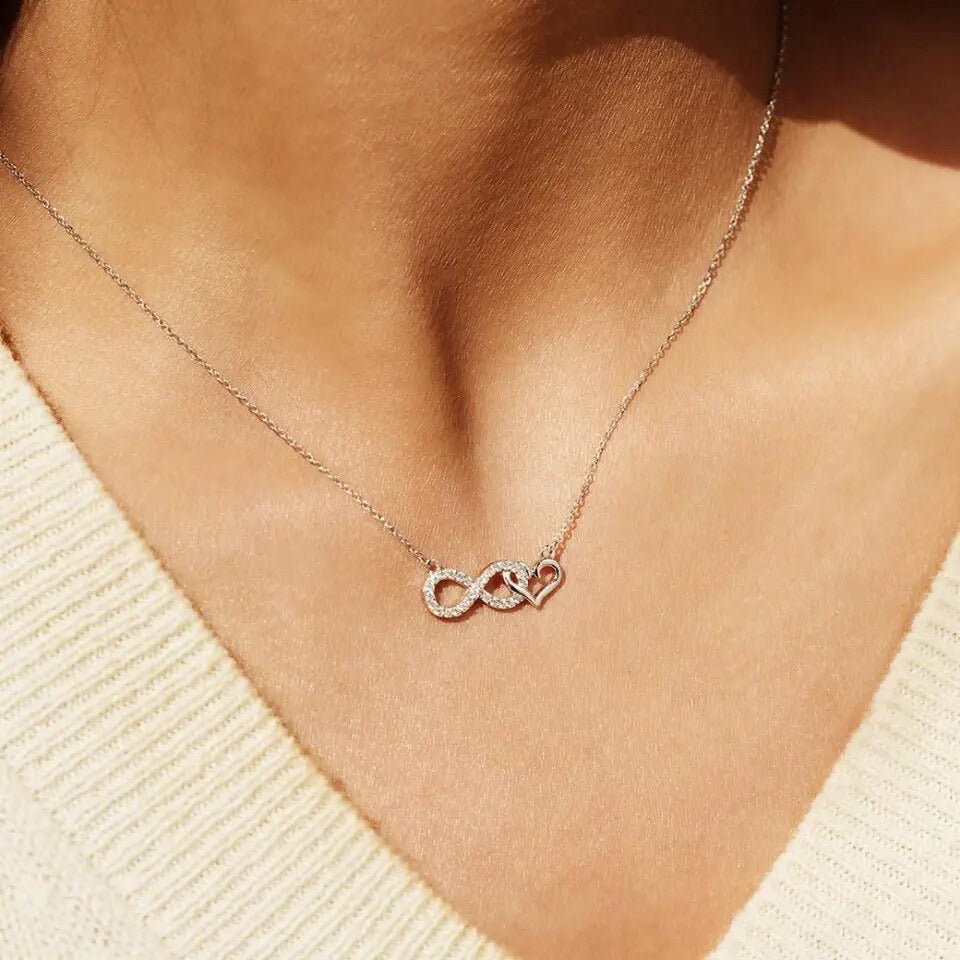 Infinity Heart ketting met oprechte berichtenkaart