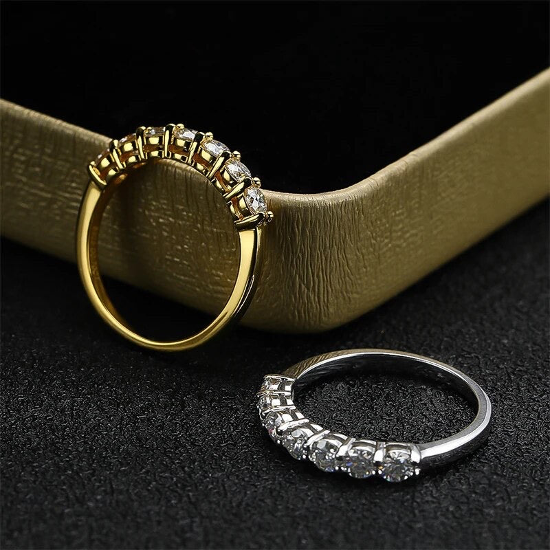 7-stenen diamanten ring | 3 mm moissoniet