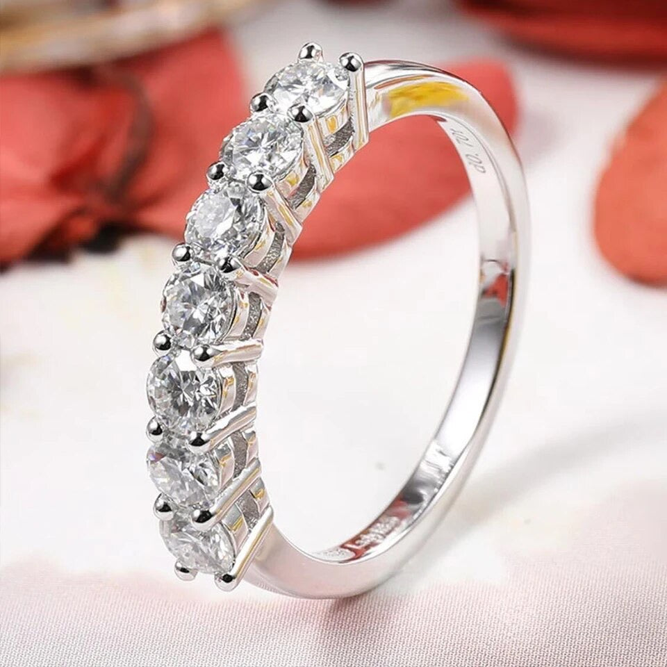 7-stenen diamanten ring | 3 mm moissoniet