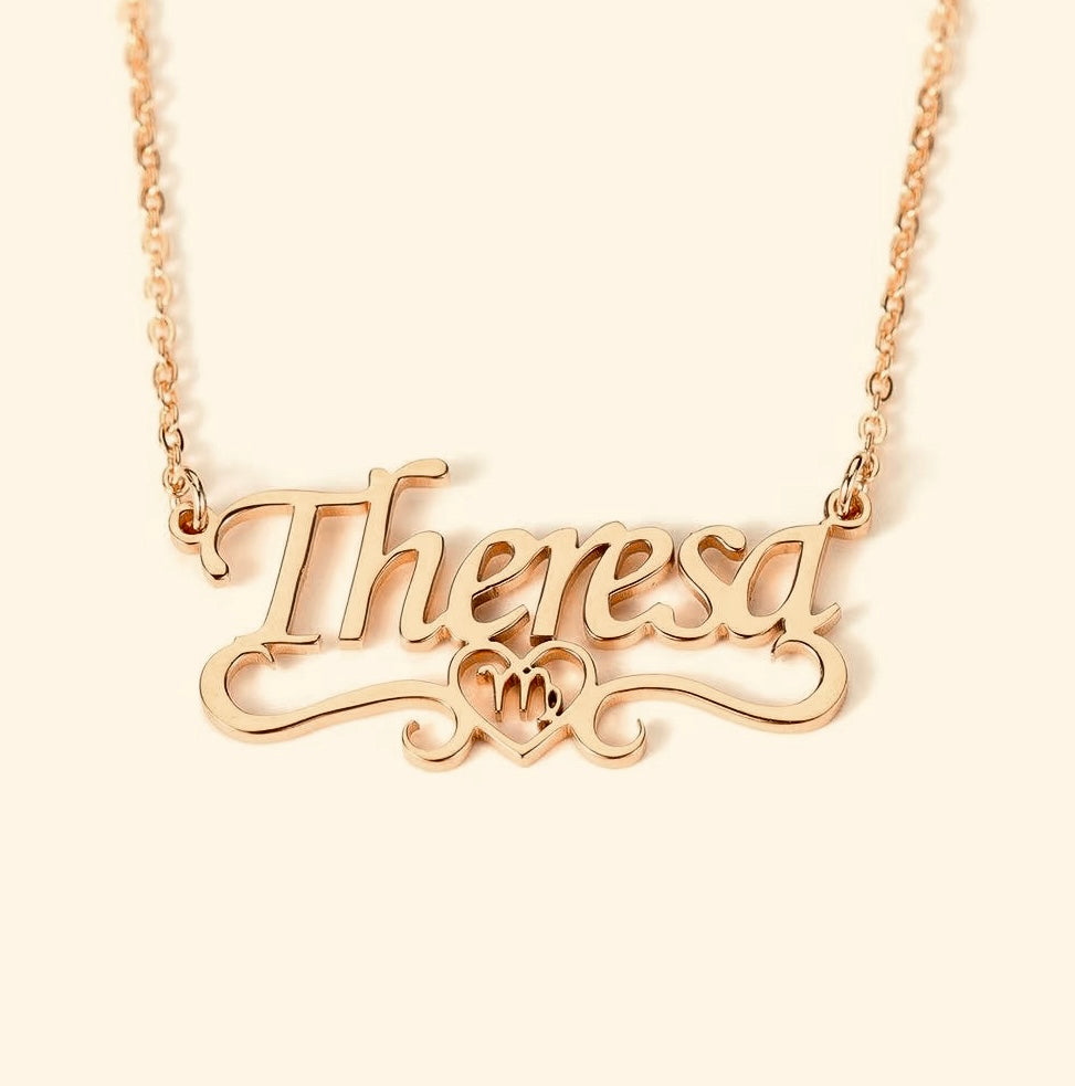 Exclusive Zodiac Symbol Name Necklaces