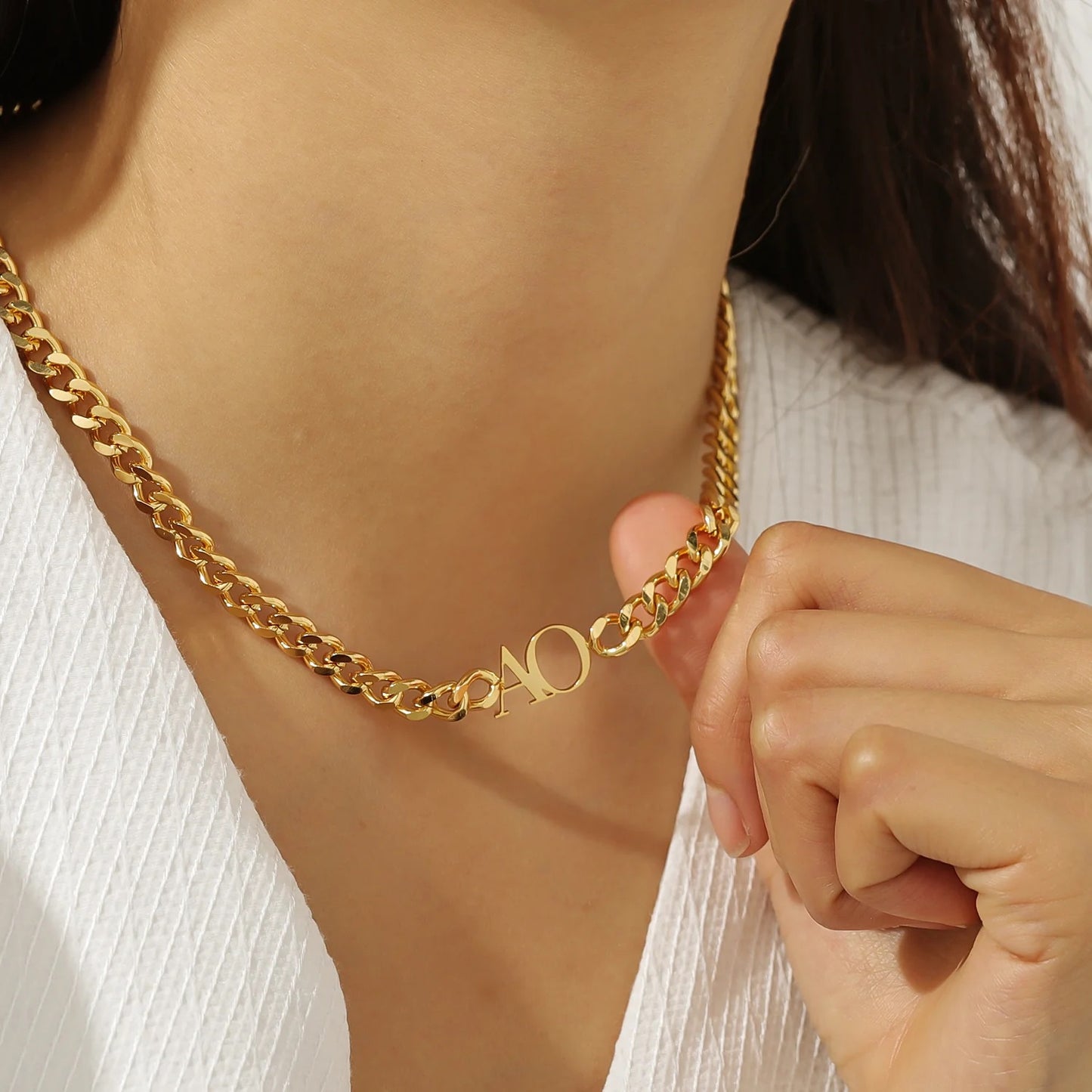 Miami Cuban Initials Necklace