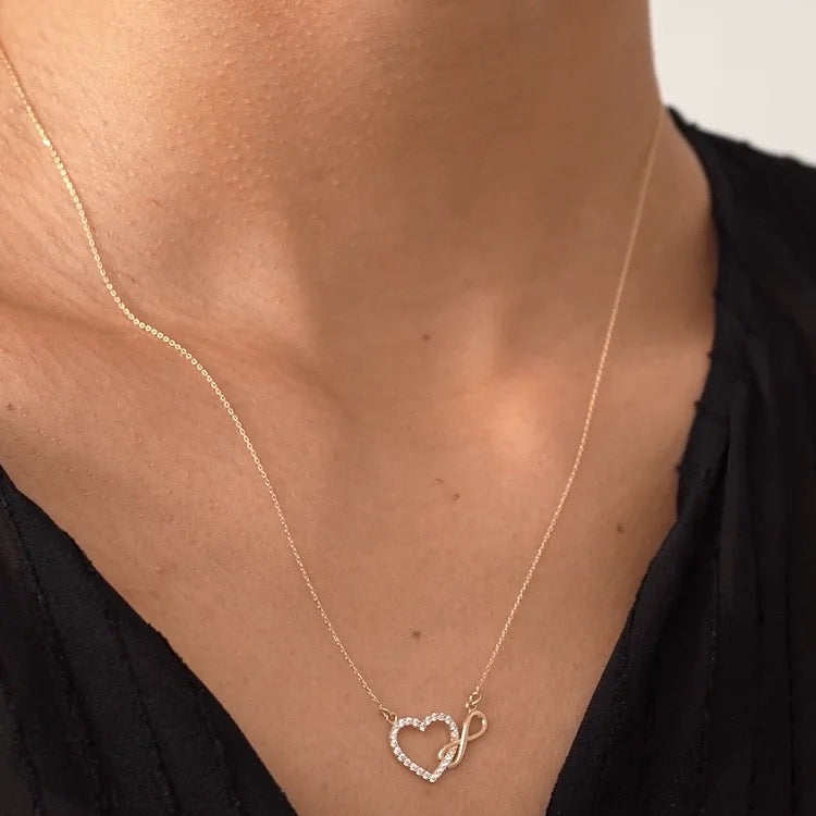 ALWAYS IN MY HEART INFINITY HEART NECKLACE