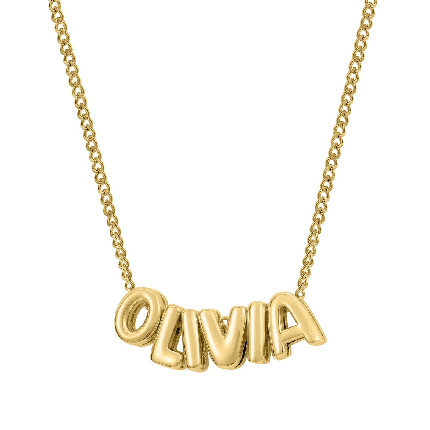 Custom Bubble Name Necklace