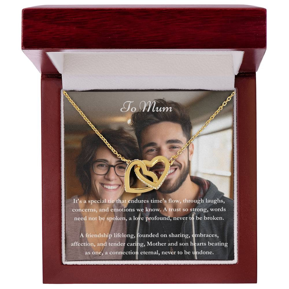 Exklusive personalisierte Mama & Son Message Card & Knot Halskette