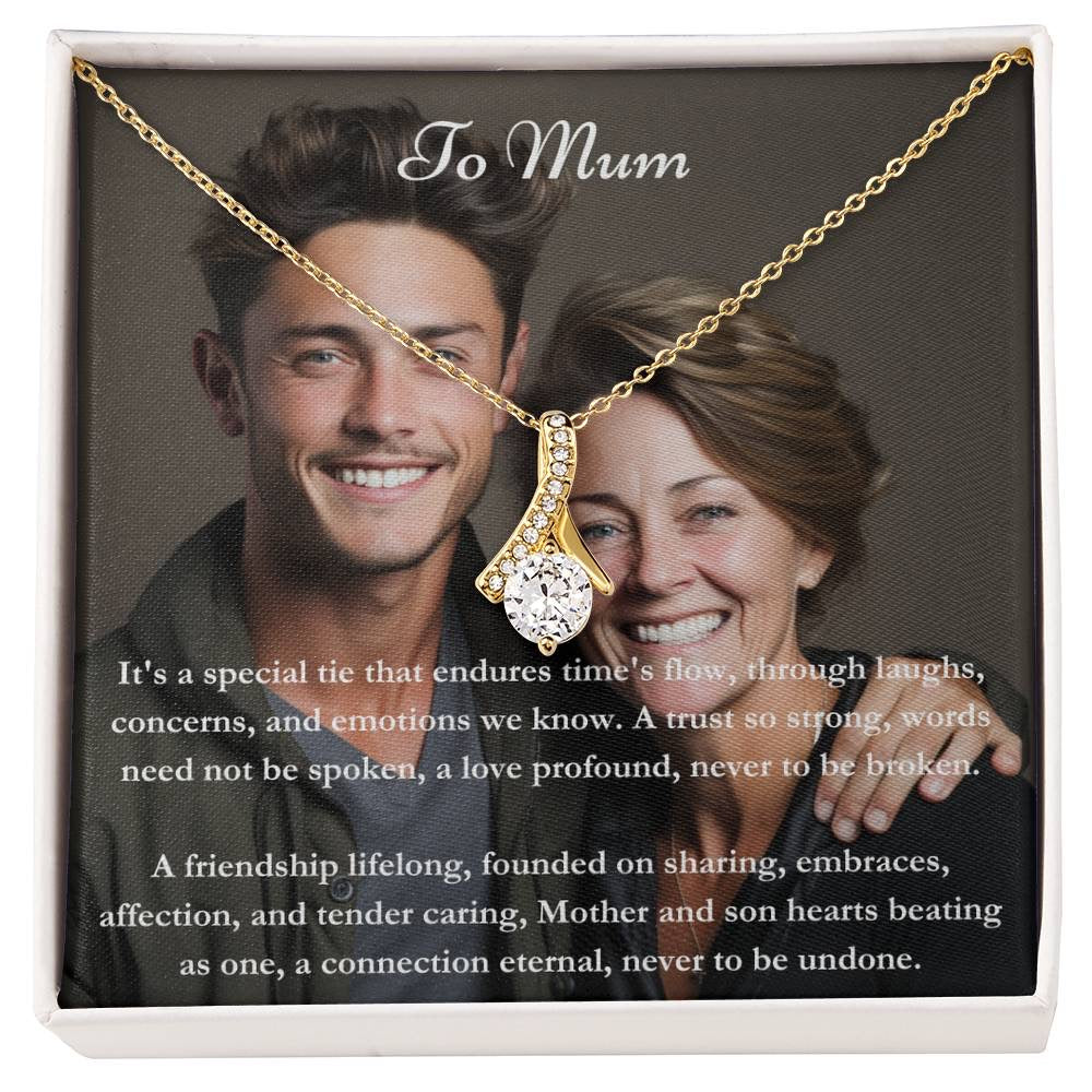 Exklusive personalisierte Mama & Son Message Card & Knot Halskette