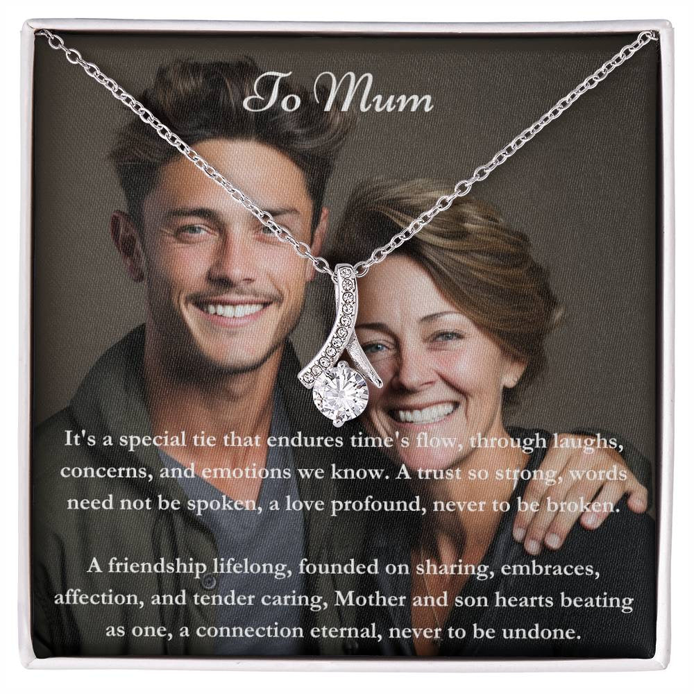 Exklusive personalisierte Mama & Son Message Card & Knot Halskette