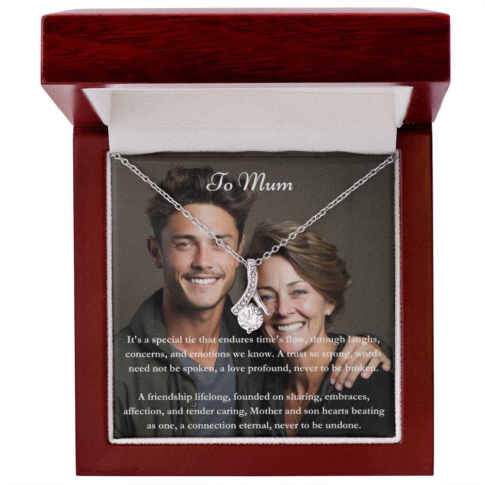 Exklusive personalisierte Mama & Son Message Card & Knot Halskette