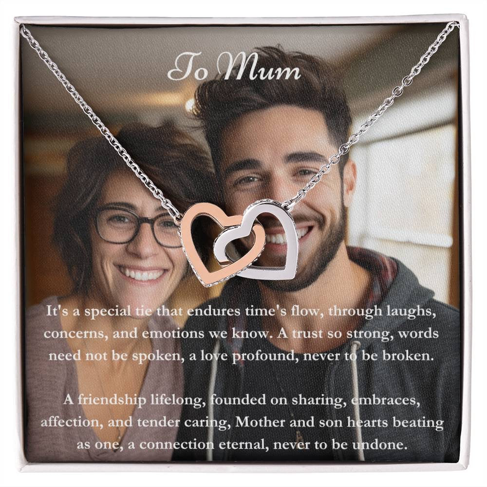 Exklusive personalisierte Mama & Son Message Card & Knot Halskette