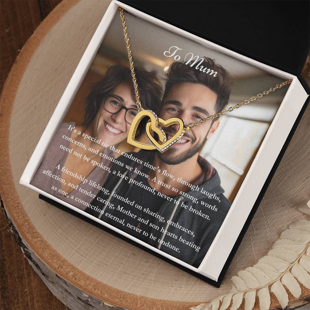 Exklusive personalisierte Mama & Son Message Card & Knot Halskette