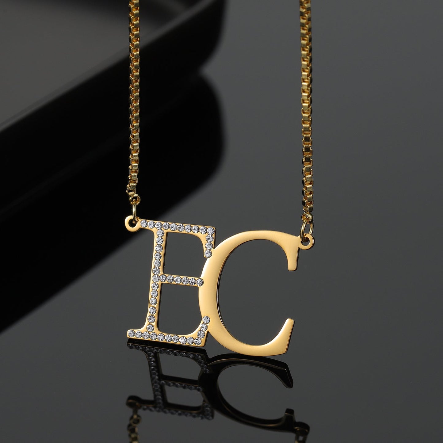 Customized Initial Letters With Diamond Necklace