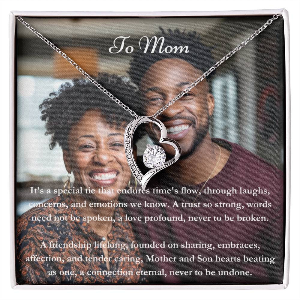 Gepersonaliseerde Mom & Son Message Card & Necklace