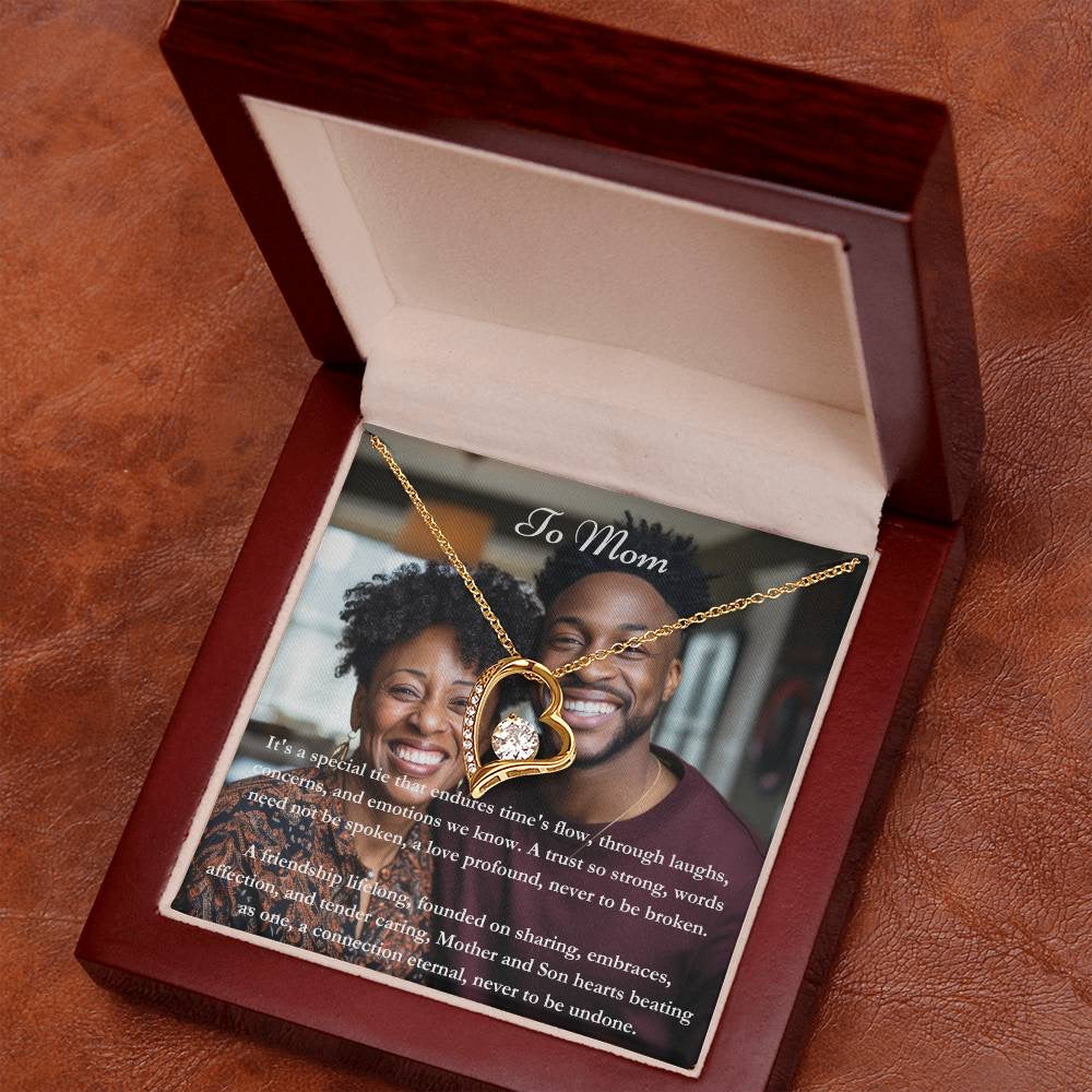 Personalized Mom & Son Message Card & Necklace