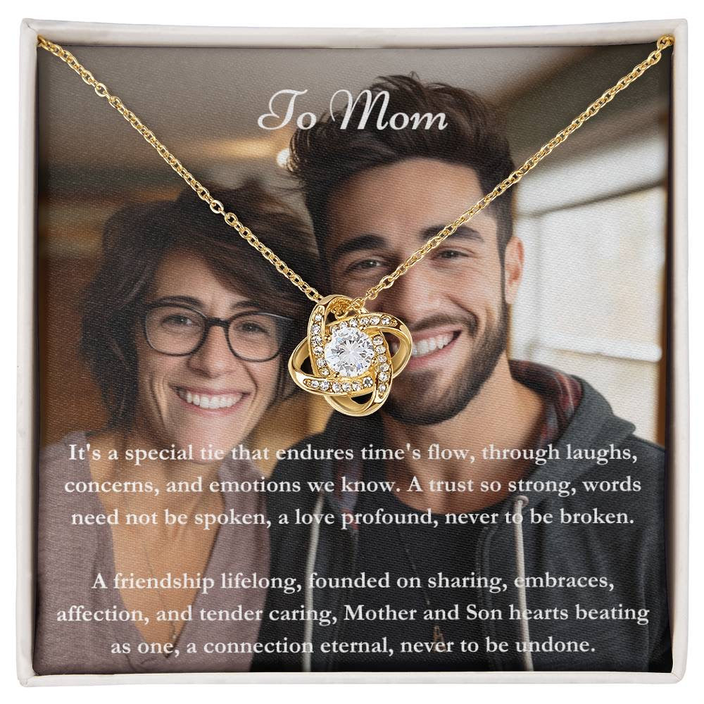 Carte de message et collier de maman maman et fils personnalisée