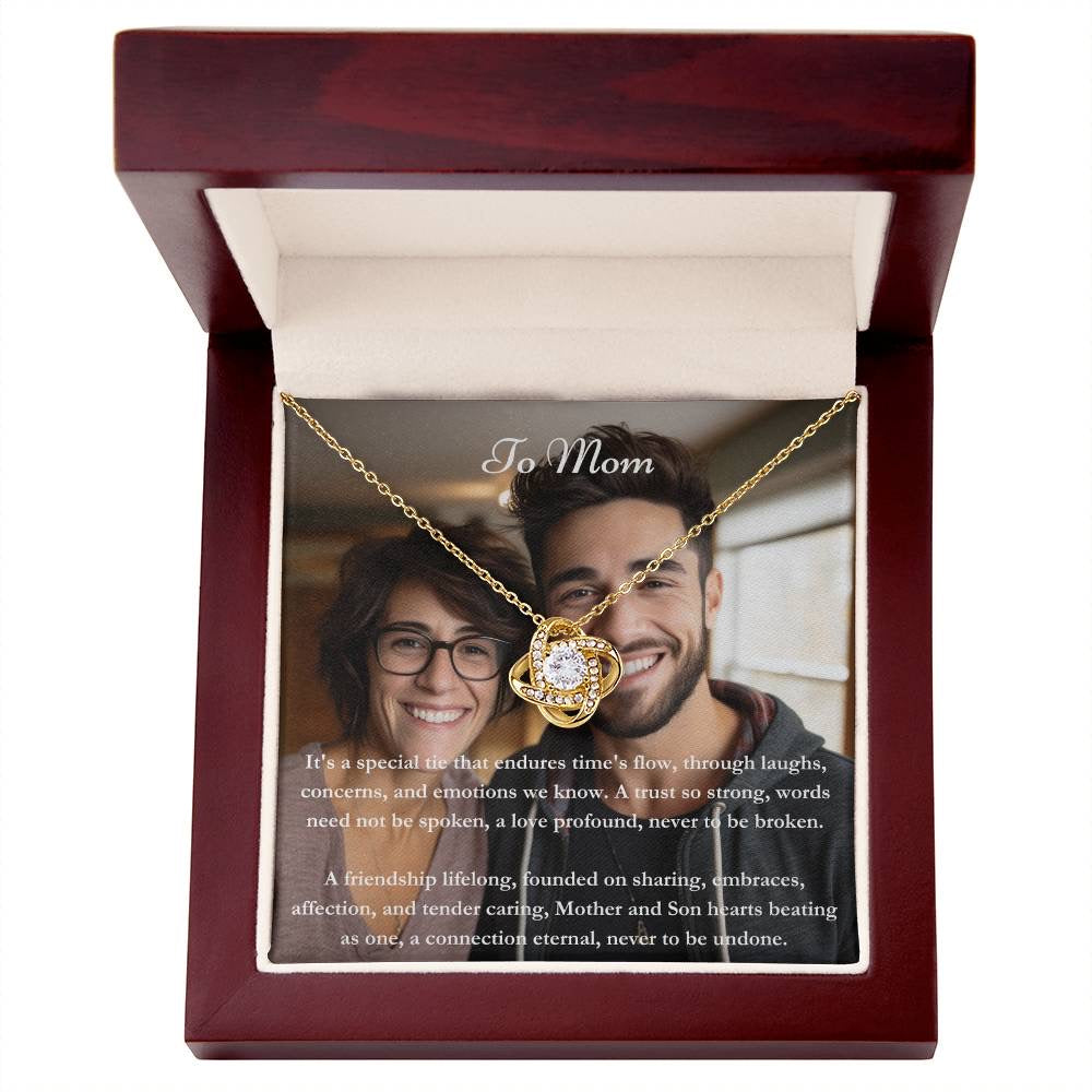 Gepersonaliseerde Mom & Son Message Card & Necklace