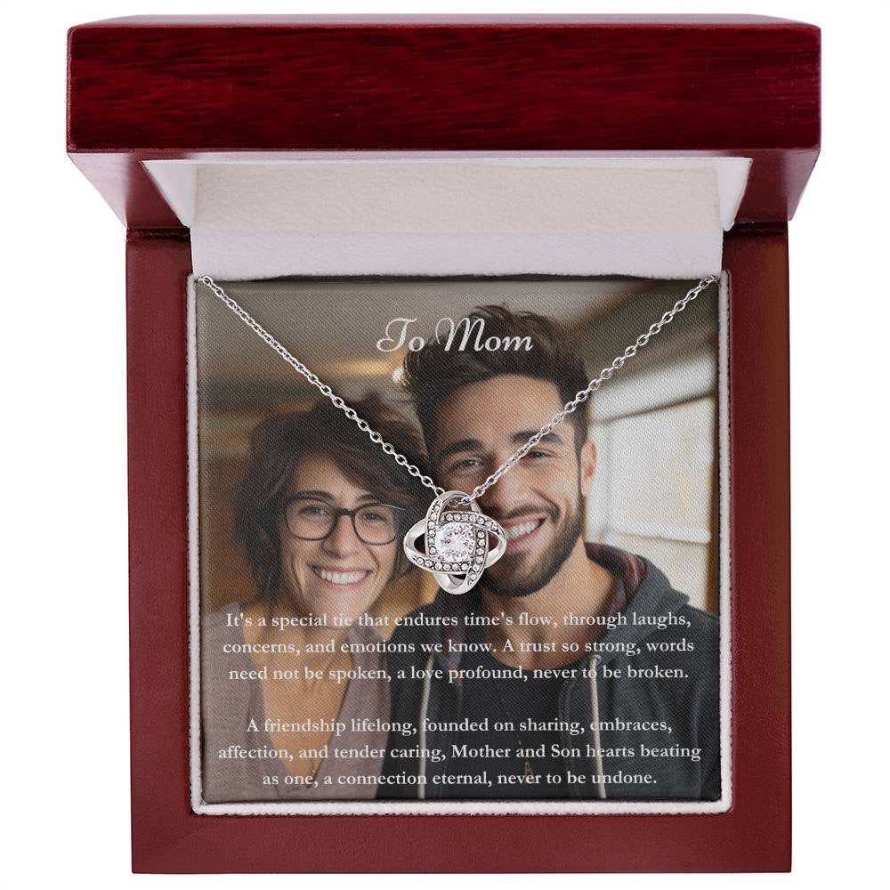 Gepersonaliseerde Mom & Son Message Card & Necklace