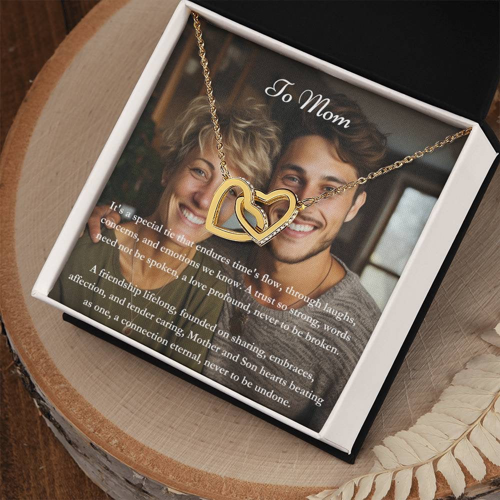 Gepersonaliseerde Mom & Son Message Card & Necklace