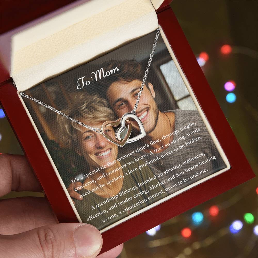 Gepersonaliseerde Mom & Son Message Card & Necklace